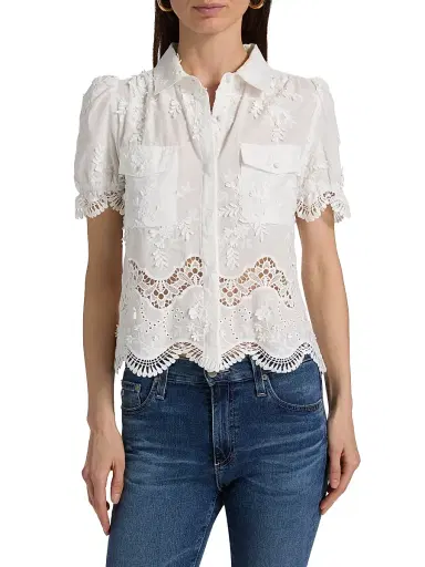 Generation Love Women's Mina 3D Voile Top - White | Thumbnail 3 Generation Love Women's Mina 3D Voile Top - White | Thumbnail 3