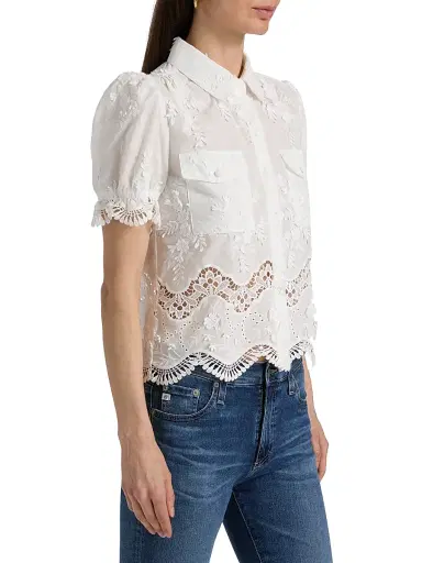 Generation Love Women's Mina 3D Voile Top - White | Thumbnail 4 Generation Love Women's Mina 3D Voile Top - White | Thumbnail 4