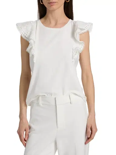 Generation Love Women's Dana 3D Voile Flutter-Sleeve T-Shirt - White - Size XL | Thumbnail 3 Generation Love Women's Dana 3D Voile Flutter-Sleeve T-Shirt - White - Size XL | Thumbnail 3