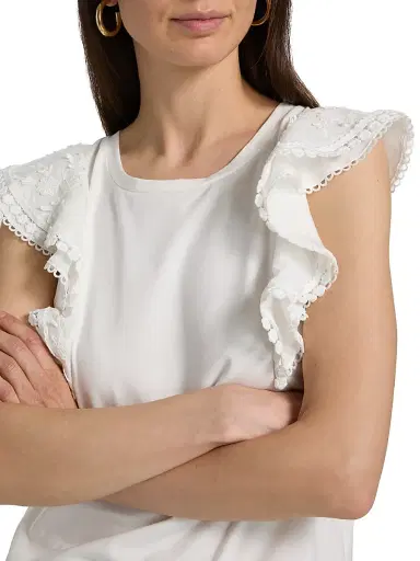 Generation Love Women's Dana 3D Voile Flutter-Sleeve T-Shirt | Thumbnail 6 Generation Love Women's Dana 3D Voile Flutter-Sleeve T-Shirt | Thumbnail 6