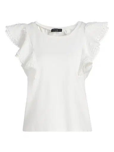 Generation Love Women's Dana 3D Voile Flutter-Sleeve T-Shirt - White - Size XL | Thumbnail 1 Generation Love Women's Dana 3D Voile Flutter-Sleeve T-Shirt - White - Size XL | Thumbnail 1