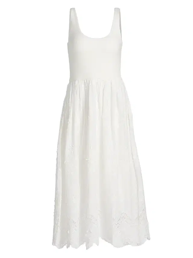 Generation Love Women's Leann 3D Voile Combo Midi-Dress - White