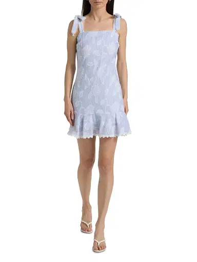 Generation Love Women's Darcey Floral Stripe Minidress - Light Blue White | Thumbnail 2