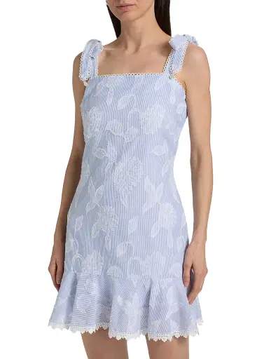 Generation Love Women's Darcey Floral Stripe Minidress - Light Blue White | Thumbnail 3
