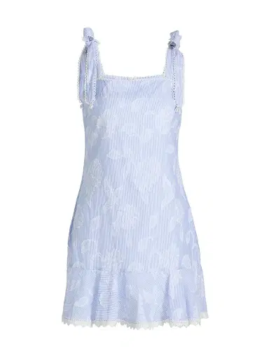 Generation Love Women's Darcey Floral Stripe Minidress - Light Blue White | Thumbnail 1