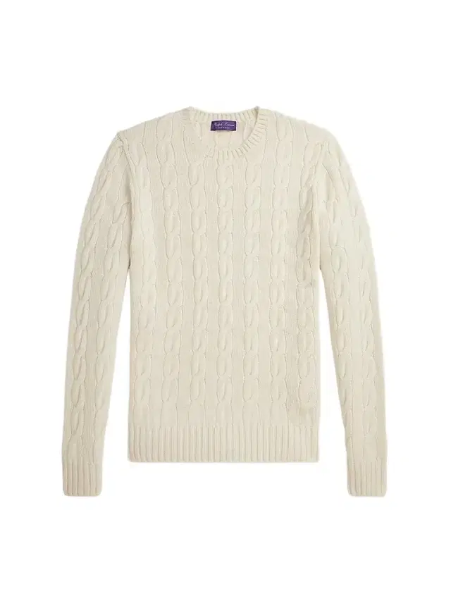 Men's Cable-Knit Cashmere Crewneck Sweater - Classic Cream