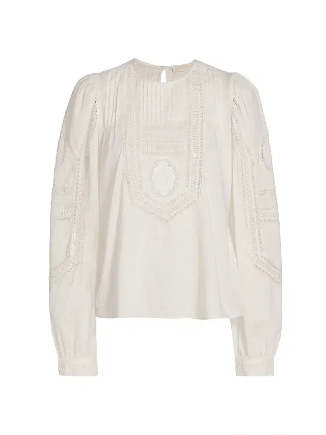 Women's Marlowe Open-Work Cotton Top - Pristine