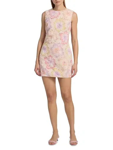 Milly Women's Ivette Floral Embroidered Minidress - Rainbow Multi - Size 12 | Thumbnail 2 Milly Women's Ivette Floral Embroidered Minidress - Rainbow Multi - Size 12 | Thumbnail 2