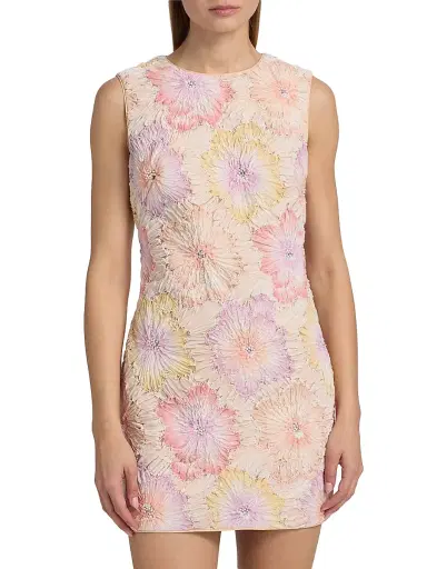 Milly Women's Ivette Floral Embroidered Minidress - Rainbow Multi - Size 12 | Thumbnail 3 Milly Women's Ivette Floral Embroidered Minidress - Rainbow Multi - Size 12 | Thumbnail 3
