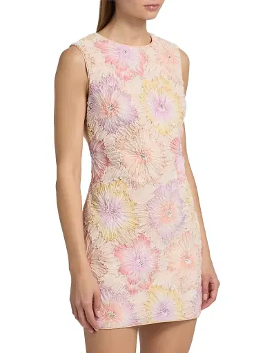 Milly Women's Ivette Floral Embroidered Minidress - Rainbow Multi - Size 12 | Thumbnail 4 Milly Women's Ivette Floral Embroidered Minidress - Rainbow Multi - Size 12 | Thumbnail 4