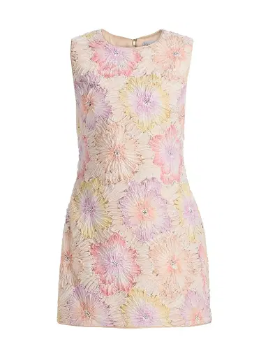 Milly Women's Ivette Floral Embroidered Minidress - Rainbow Multi - Size 12 | Thumbnail 1 Milly Women's Ivette Floral Embroidered Minidress - Rainbow Multi - Size 12 | Thumbnail 1