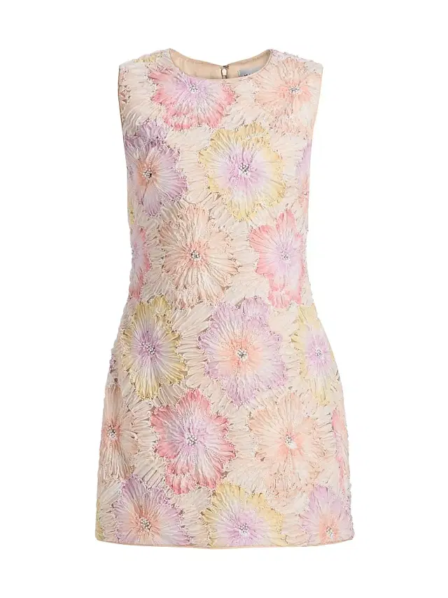 Women's Ivette Floral Embroidered Minidress - Rainbow Multi