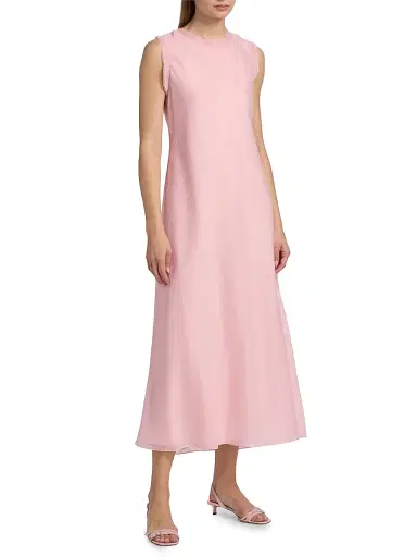 Milly Women's Linda Sleeveless Midi-Dress - Pink - Size 12 | Thumbnail 2 Milly Women's Linda Sleeveless Midi-Dress - Pink - Size 12 | Thumbnail 2