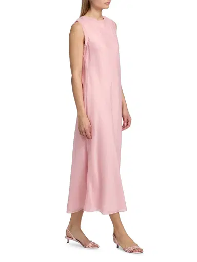 Milly Women's Linda Sleeveless Midi-Dress - Pink - Size 12 | Thumbnail 4 Milly Women's Linda Sleeveless Midi-Dress - Pink - Size 12 | Thumbnail 4