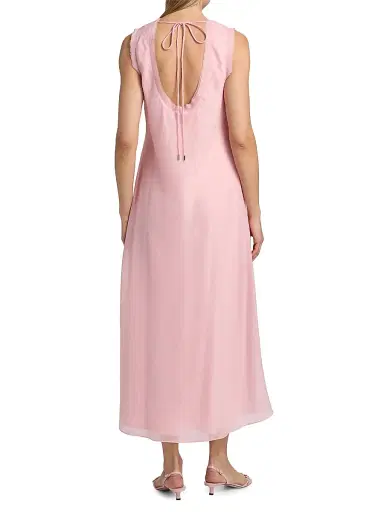 Milly Women's Linda Sleeveless Midi-Dress - Pink - Size 12 | Thumbnail 5 Milly Women's Linda Sleeveless Midi-Dress - Pink - Size 12 | Thumbnail 5