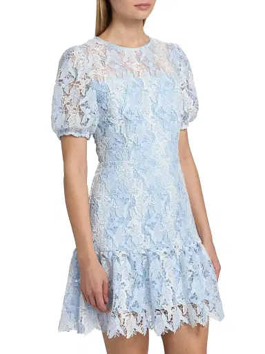 Milly Women's Yasmin Butterfly Lace Minidress - White Blue - Size 12 | Thumbnail 4 Milly Women's Yasmin Butterfly Lace Minidress - White Blue - Size 12 | Thumbnail 4