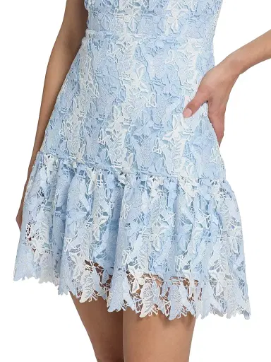 Milly Women's Yasmin Butterfly Lace Minidress - White Blue - Size 12 | Thumbnail 6 Milly Women's Yasmin Butterfly Lace Minidress - White Blue - Size 12 | Thumbnail 6