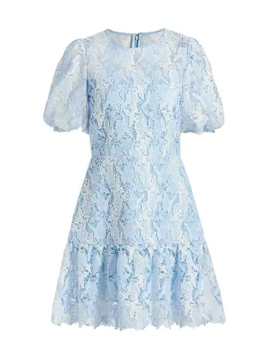Milly Women's Yasmin Butterfly Lace Minidress - White Blue - Size 12 | Thumbnail 1 Milly Women's Yasmin Butterfly Lace Minidress - White Blue - Size 12 | Thumbnail 1