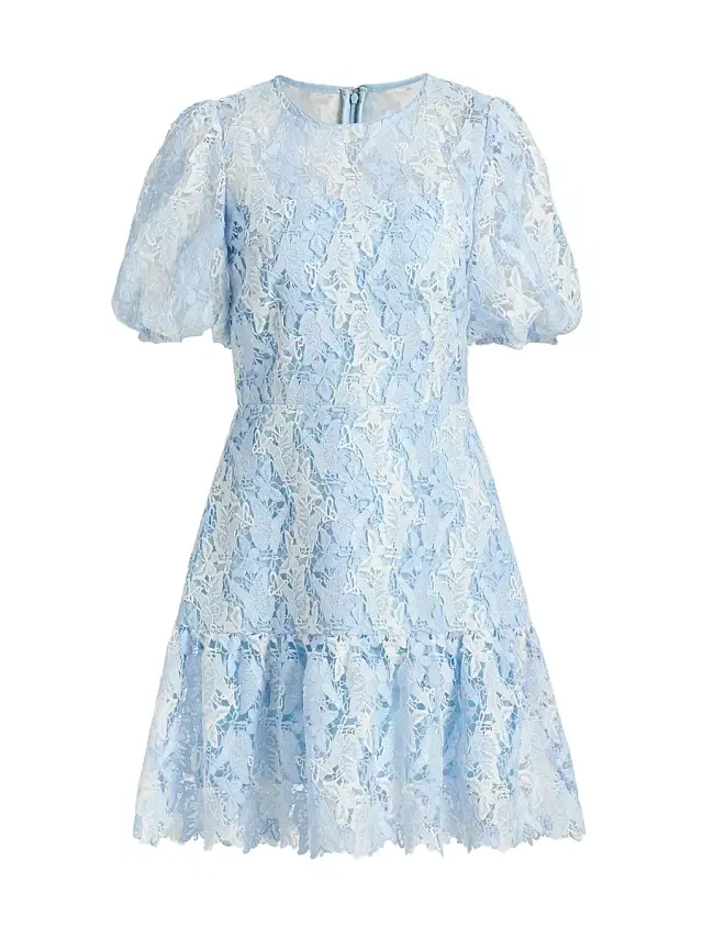 Milly Women's Yasmin Butterfly Lace Minidress - White Blue