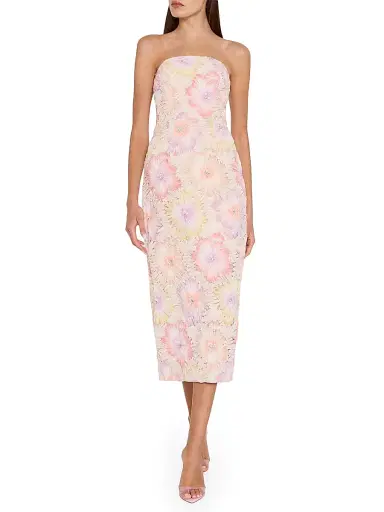Milly Women's Kait Floral Embroidered Dress - Rainbow Multi - Size 12 | Thumbnail 3 Milly Women's Kait Floral Embroidered Dress - Rainbow Multi - Size 12 | Thumbnail 3