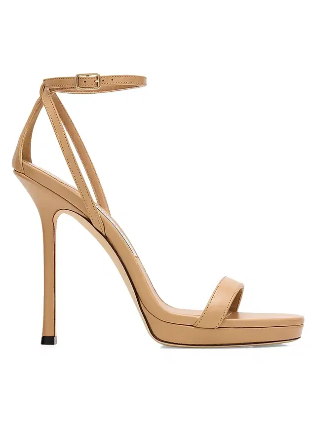 Jimmy Choo Women's Moza 0MM Leather Sandals - Chai