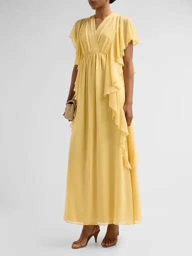 Ungaro Women's Saffron Ruffle Empire Dress | Thumbnail 4 Ungaro Women's Saffron Ruffle Empire Dress | Thumbnail 4