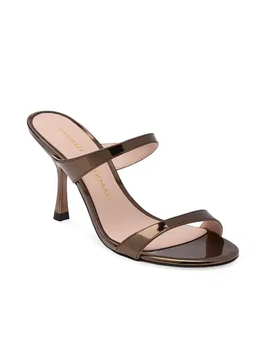 Stuart Weitzman Women's Nudist 85MM Patent Leather Sandals - Cigar - Size 9.5 | Thumbnail 2