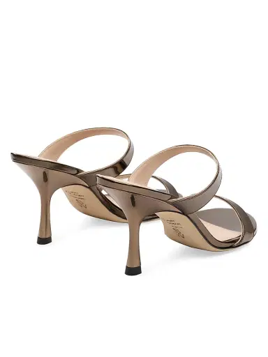 Stuart Weitzman Women's Nudist 85MM Patent Leather Sandals - Cigar - Size 9.5 | Thumbnail 3