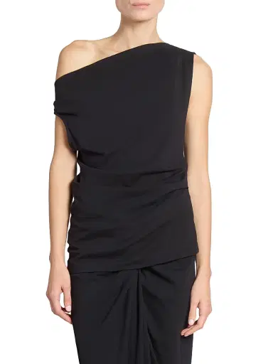 Dries Van Noten Women's Cotton Asymmetric Off-The-Shoulder Top - Black - Size XS | Thumbnail 3 Dries Van Noten Women's Cotton Asymmetric Off-The-Shoulder Top - Black - Size XS | Thumbnail 3