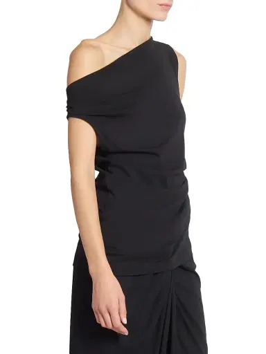 Dries Van Noten Women's Cotton Asymmetric Off-The-Shoulder Top - Black - Size XS | Thumbnail 4 Dries Van Noten Women's Cotton Asymmetric Off-The-Shoulder Top - Black - Size XS | Thumbnail 4