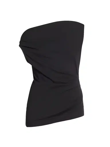 Dries Van Noten Women's Cotton Asymmetric Off-The-Shoulder Top - Black - Size XS | Thumbnail 1 Dries Van Noten Women's Cotton Asymmetric Off-The-Shoulder Top - Black - Size XS | Thumbnail 1