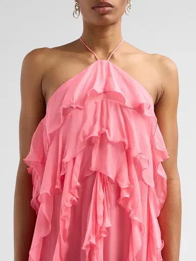 Ronny Kobo Women's Liora Ruffled Halter Dress | Thumbnail 5 Ronny Kobo Women's Liora Ruffled Halter Dress | Thumbnail 5