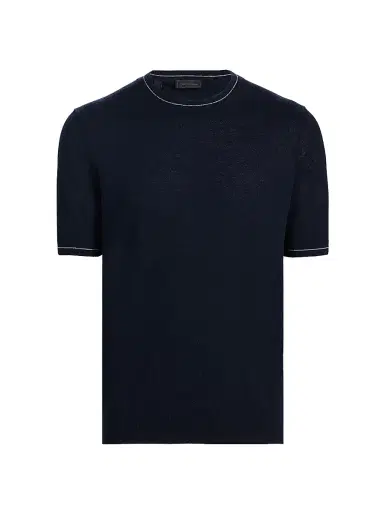 Saks Fifth Avenue Men's Bouclé Crewneck Top - Navy | Thumbnail 1 Saks Fifth Avenue Men's Bouclé Crewneck Top - Navy | Thumbnail 1