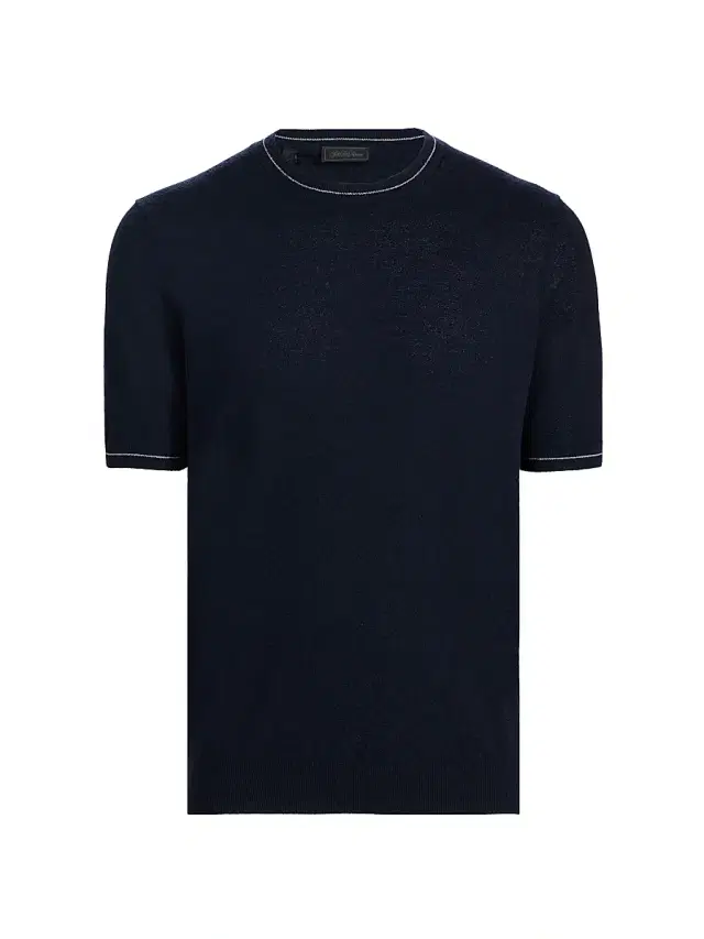 Men's Bouclé Crewneck Top - Navy
