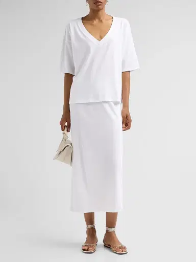 Jamie Haller Women's The V Cotton T-Shirt - White | Thumbnail 2 Jamie Haller Women's The V Cotton T-Shirt - White | Thumbnail 2