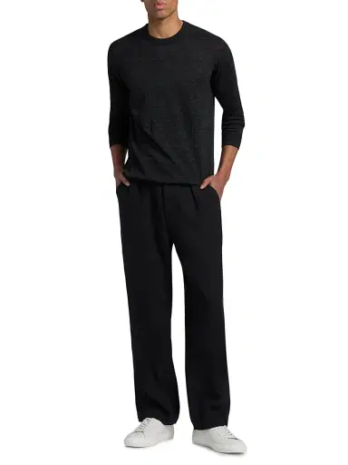 Saks Fifth Avenue Men's Linen-Blend Sweater - Black | Thumbnail 2 Saks Fifth Avenue Men's Linen-Blend Sweater - Black | Thumbnail 2