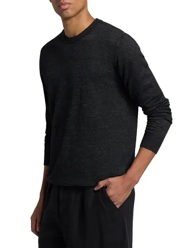 Saks Fifth Avenue Men's Linen-Blend Sweater - Black | Thumbnail 4 Saks Fifth Avenue Men's Linen-Blend Sweater - Black | Thumbnail 4