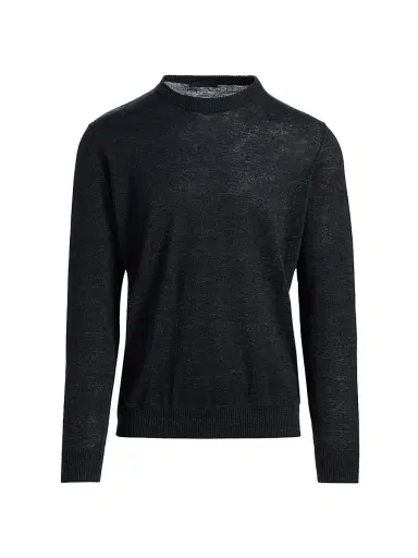 Saks Fifth Avenue Men's Linen-Blend Sweater - Black | Thumbnail 1 Saks Fifth Avenue Men's Linen-Blend Sweater - Black | Thumbnail 1