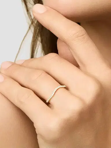 Oradina Women's The Arc Diamond Stack Ring in 14K Yellow Gold - Gold | Thumbnail 2 Oradina Women's The Arc Diamond Stack Ring in 14K Yellow Gold - Gold | Thumbnail 2