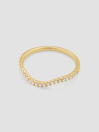Oradina Women's The Arc Diamond Stack Ring in 14K Yellow Gold - Gold | Thumbnail 4 Oradina Women's The Arc Diamond Stack Ring in 14K Yellow Gold - Gold | Thumbnail 4