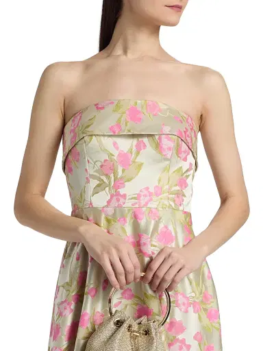 THEIA Women's Sylvana Floral Jacquard High-Low Gown - Blushberry Mint - Size 16 | Thumbnail 6 THEIA Women's Sylvana Floral Jacquard High-Low Gown - Blushberry Mint - Size 16 | Thumbnail 6