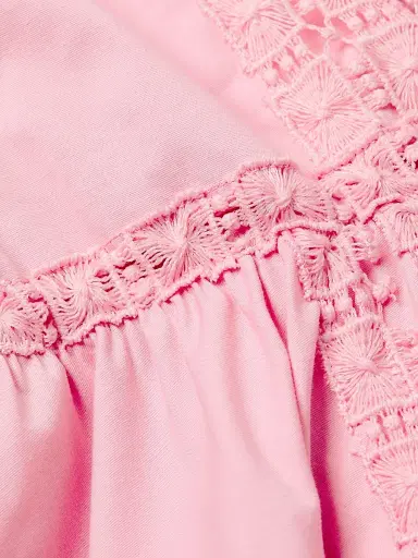 Peixoto Women's Piper Lace-Trimmed Cotton Minidress - Proper Pink - Size Large | Thumbnail 6 Peixoto Women's Piper Lace-Trimmed Cotton Minidress - Proper Pink - Size Large | Thumbnail 6