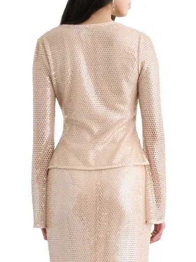 Toccin Women's Zuri Sequin Flare Sleeve Top | Thumbnail 5 Toccin Women's Zuri Sequin Flare Sleeve Top | Thumbnail 5
