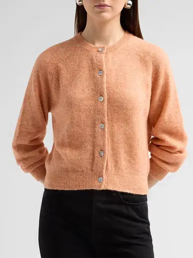 DÔEN Women's Petra Alpaca-Blend Cardigan - Coral - Size XXS | Thumbnail 4 DÔEN Women's Petra Alpaca-Blend Cardigan - Coral - Size XXS | Thumbnail 4