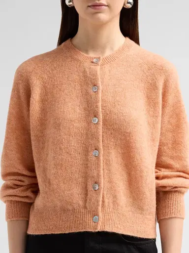 DÔEN Women's Petra Alpaca-Blend Cardigan - Coral - Size XXS | Thumbnail 5 DÔEN Women's Petra Alpaca-Blend Cardigan - Coral - Size XXS | Thumbnail 5