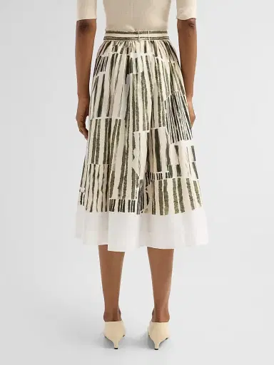 Jason Wu Collection Women's Stripe Collage Stretch-Cotton Midi Skirt | Thumbnail 3