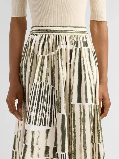Jason Wu Collection Women's Stripe Collage Stretch-Cotton Midi Skirt | Thumbnail 5