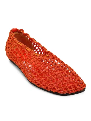 Proenza Schouler Women's Slant Crochet Ballet Flats - Flame - Size 11 | Thumbnail 2
