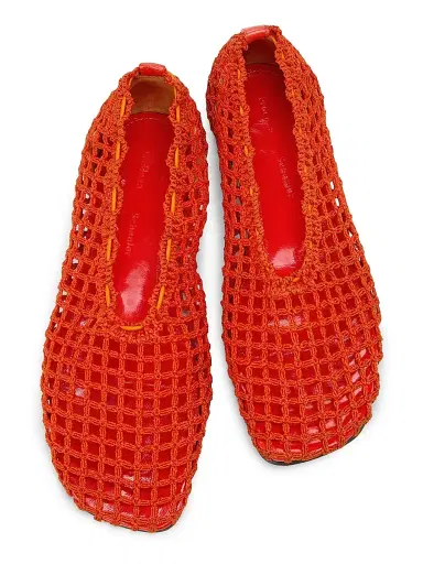Proenza Schouler Women's Slant Crochet Ballet Flats - Flame - Size 11 | Thumbnail 4