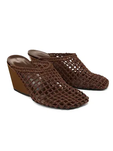 Proenza Schouler Women's Slant 70MM Crochet Wedge-Heel Mules | Thumbnail 2 Proenza Schouler Women's Slant 70MM Crochet Wedge-Heel Mules | Thumbnail 2